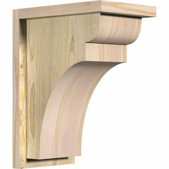 8"W x 12"D x 16"H Yorktown Rough Sawn Corbel w/Backplate, Douglas Fir