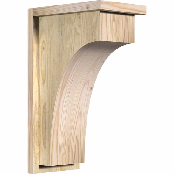 8"W x 12"D x 20"H Huntington Rough Sawn Corbel w/Backplate, Douglas Fir