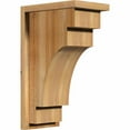 thumbnail image 1 of 8"W x 12"D x 20"H Mediterranean Rough Sawn Corbel w/Backplate, Western Red Cedar, 1 of 9