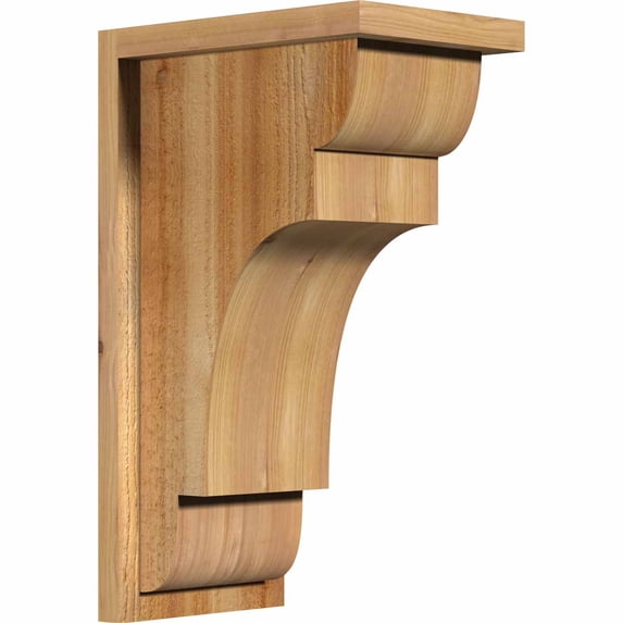 8"W x 12"D x 20"H New Brighton Rough Sawn Corbel w/Backplate, Western Red Cedar