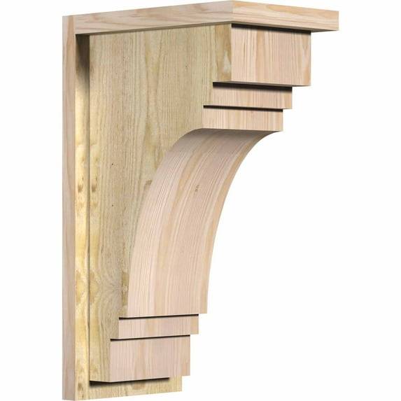 8"W x 12"D x 20"H Pescadero Rough Sawn Corbel w/Backplate, Douglas Fir