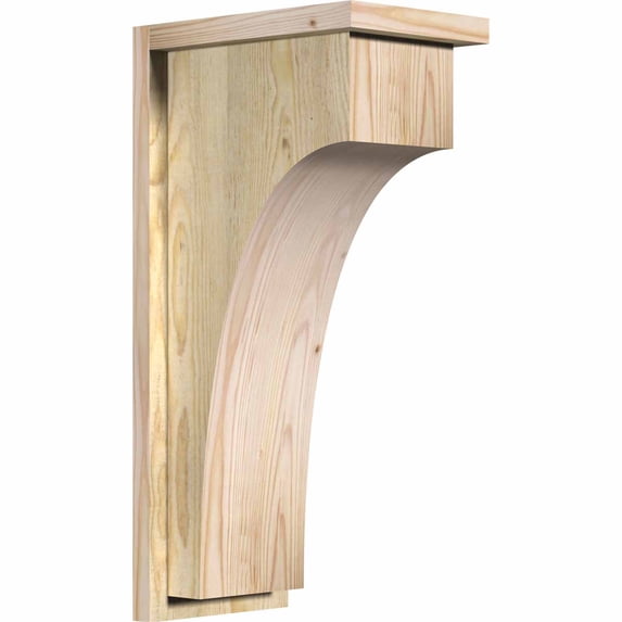 8"W x 12"D x 24"H Huntington Rough Sawn Corbel w/Backplate, Douglas Fir