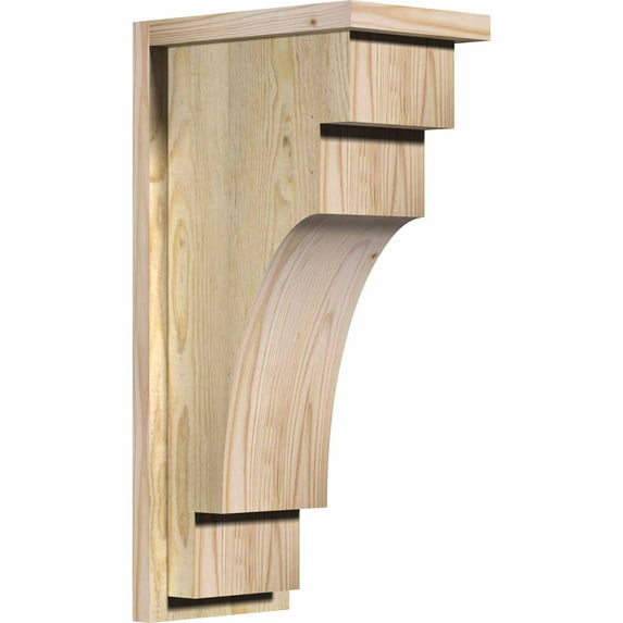8"W x 12"D x 24"H Mediterranean Rough Sawn Corbel w/Backplate, Douglas Fir