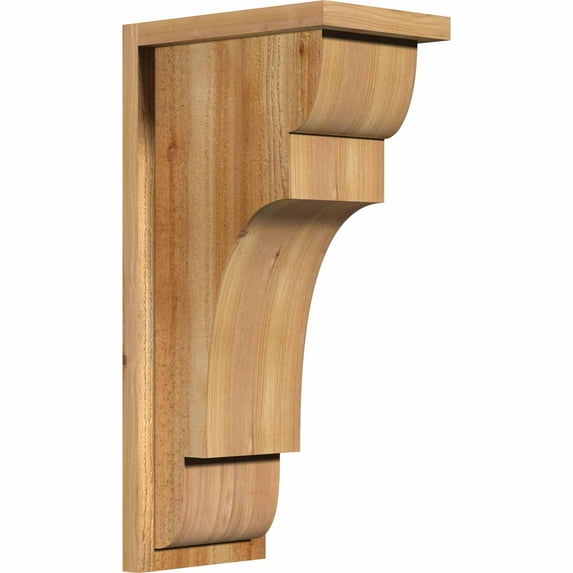 8"W x 12"D x 24"H New Brighton Rough Sawn Corbel w/Backplate, Western Red Cedar