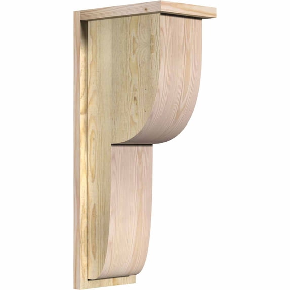 8"W x 12"D x 28"H Crestline Rough Sawn Corbel w/Backplate, Douglas Fir