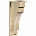 thumbnail image 1 of 8"W x 12"D x 28"H Mediterranean Rough Sawn Corbel w/Backplate, Douglas Fir, 1 of 9