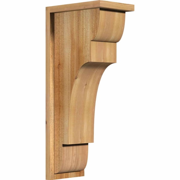 8"W x 12"D x 28"H New Brighton Rough Sawn Corbel w/Backplate, Western Red Cedar