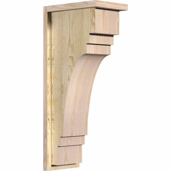 8"W x 12"D x 28"H Pescadero Rough Sawn Corbel w/Backplate, Douglas Fir