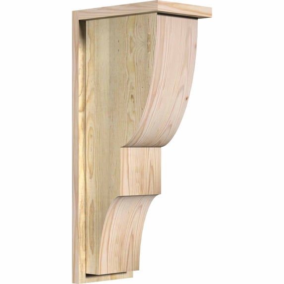 8"W x 12"D x 28"H Ridgewood Rough Sawn Corbel w/Backplate, Douglas Fir