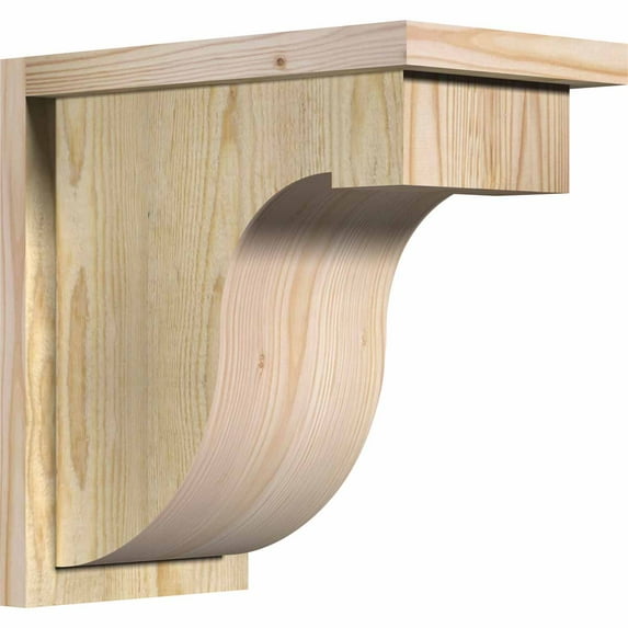 8"W x 14"D x 14"H Del Monte Rough Sawn Corbel w/Backplate, Douglas Fir