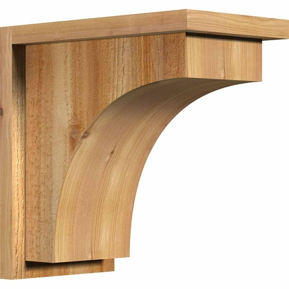 8"W x 14"D x 14"H Huntington Rough Sawn Corbel w/Backplate, Western Red Cedar