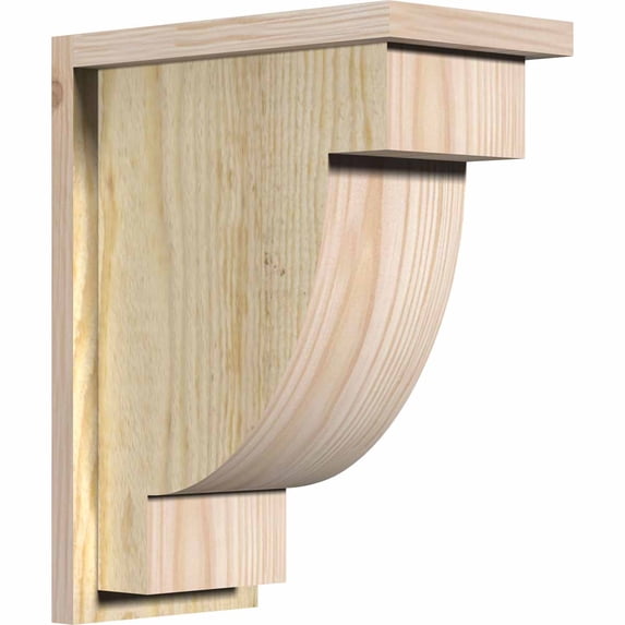 8"W x 14"D x 18"H Alpine Rough Sawn Corbel w/Backplate, Douglas Fir