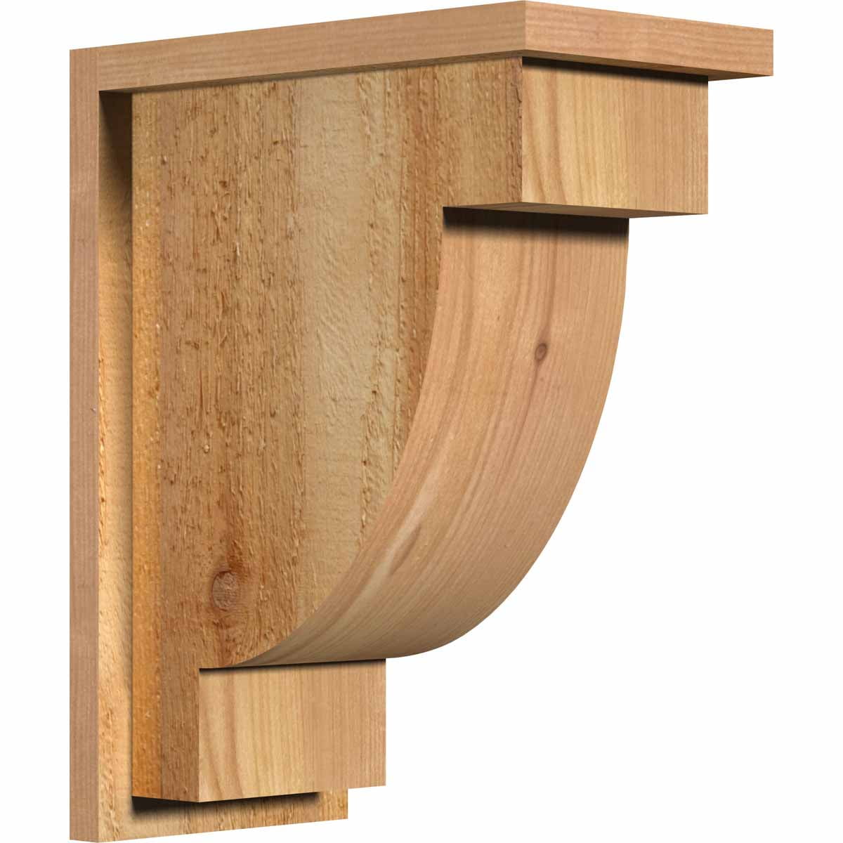 8"W x 14"D x 18"H Alpine Rough Sawn Corbel w/Backplate, Western Red Cedar