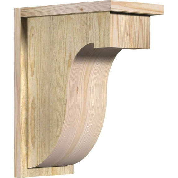 8"W x 14"D x 18"H Del Monte Rough Sawn Corbel w/Backplate, Douglas Fir