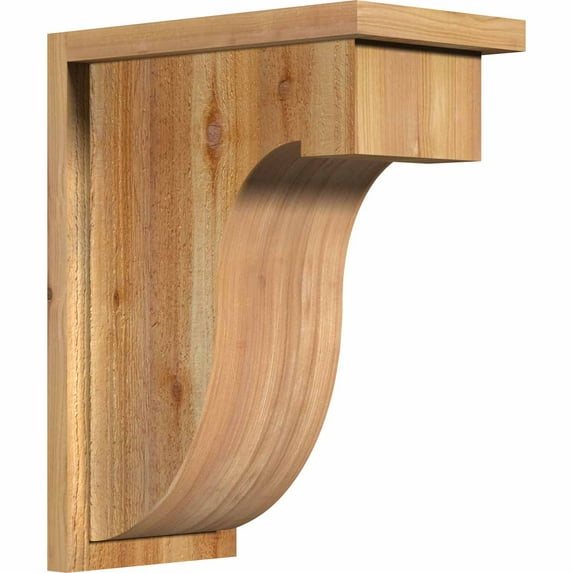 8"W x 14"D x 18"H Del Monte Rough Sawn Corbel w/Backplate, Western Red Cedar