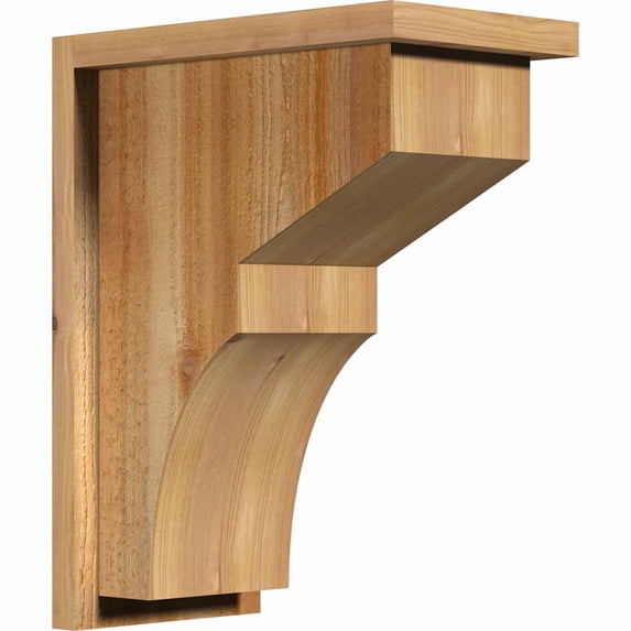 8"W x 14"D x 18"H Monterey Rough Sawn Corbel w/Backplate, Western Red Cedar