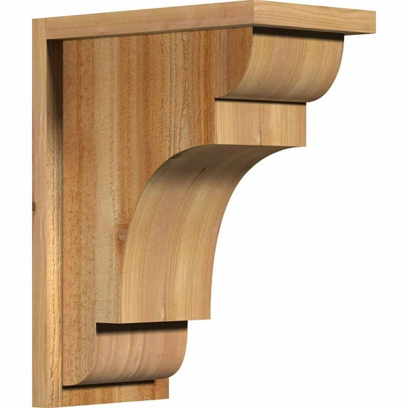 8"W x 14"D x 18"H New Brighton Rough Sawn Corbel w/Backplate, Western Red Cedar