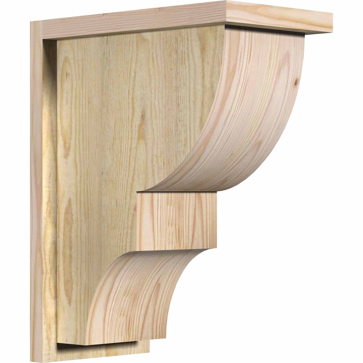 8"W x 14"D x 18"H Ridgewood Rough Sawn Corbel w/Backplate, Douglas Fir