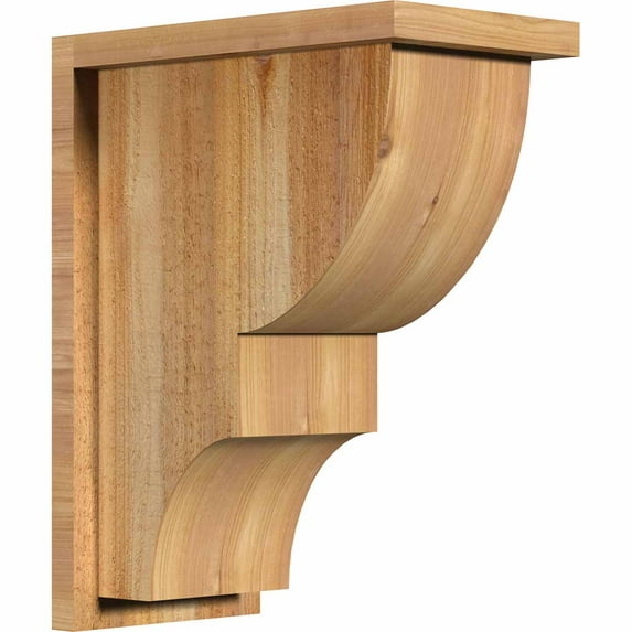 8"W x 14"D x 18"H Ridgewood Rough Sawn Corbel w/Backplate, Western Red Cedar