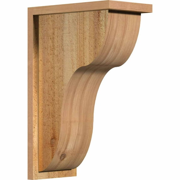 8"W x 14"D x 22"H Carmel Rough Sawn Corbel w/Backplate, Western Red Cedar