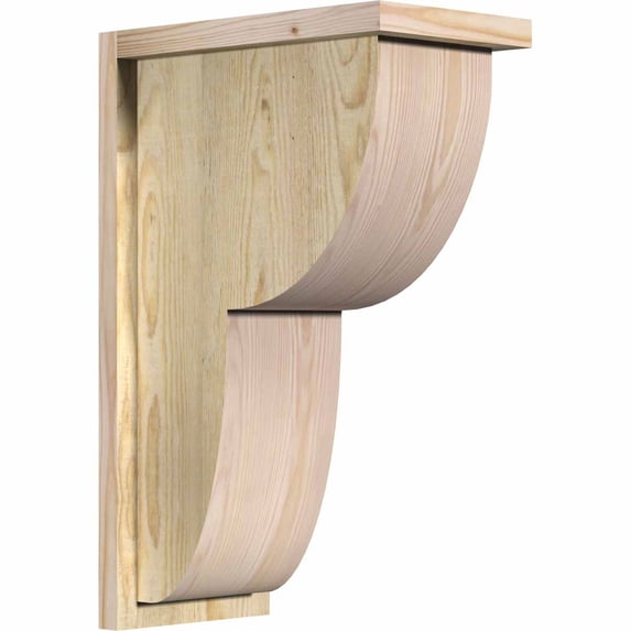 8"W x 14"D x 22"H Crestline Rough Sawn Corbel w/Backplate, Douglas Fir