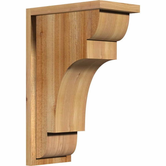 8"W x 14"D x 22"H New Brighton Rough Sawn Corbel w/Backplate, Western Red Cedar