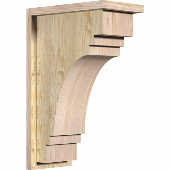 8"W x 14"D x 22"H Pescadero Rough Sawn Corbel w/Backplate, Douglas Fir