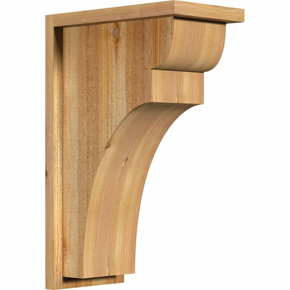 8"W x 14"D x 22"H Yorktown Rough Sawn Corbel w/Backplate, Western Red Cedar