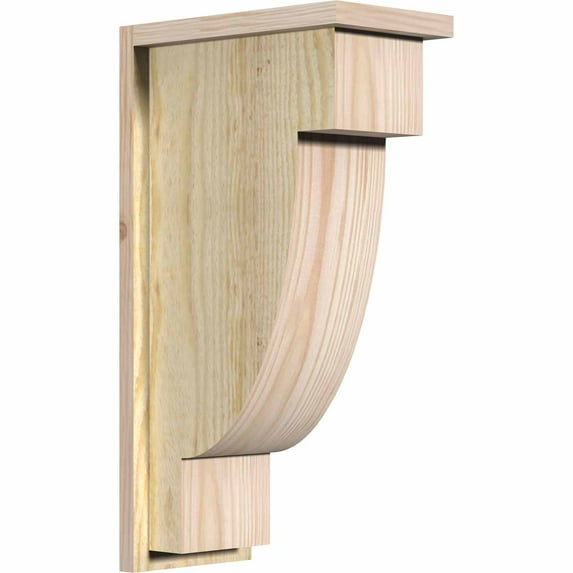 8"W x 14"D x 26"H Alpine Rough Sawn Corbel w/Backplate, Douglas Fir