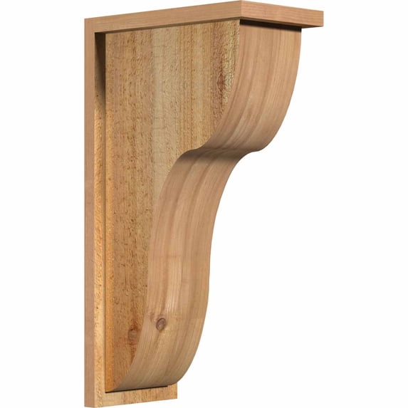 8"W x 14"D x 26"H Carmel Rough Sawn Corbel w/Backplate, Western Red Cedar