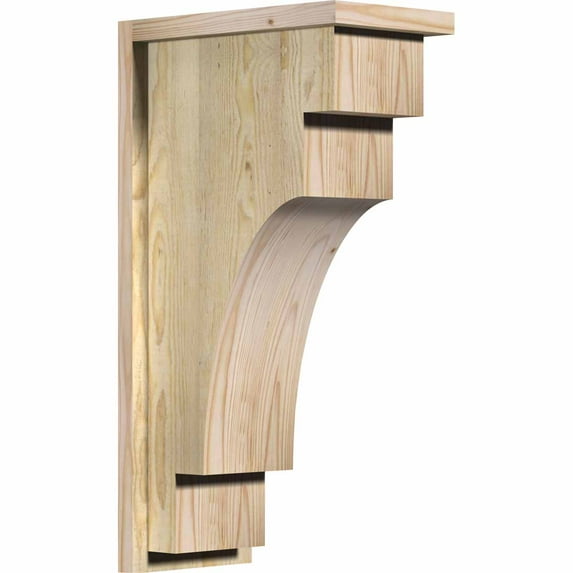 8"W x 14"D x 26"H Mediterranean Rough Sawn Corbel w/Backplate, Douglas Fir