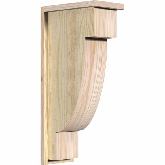 8"W x 14"D x 30"H Alpine Rough Sawn Corbel w/Backplate, Douglas Fir