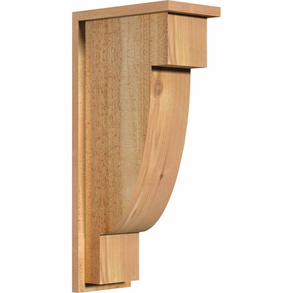 8"W x 14"D x 30"H Alpine Rough Sawn Corbel w/Backplate, Western Red Cedar