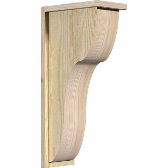 8"W x 14"D x 30"H Carmel Rough Sawn Corbel w/Backplate, Douglas Fir