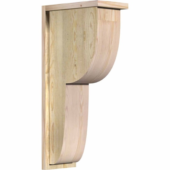 8"W x 14"D x 30"H Crestline Rough Sawn Corbel w/Backplate, Douglas Fir
