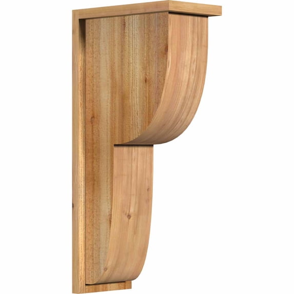 8"W x 14"D x 30"H Crestline Rough Sawn Corbel w/Backplate, Western Red Cedar