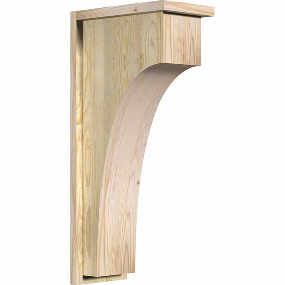 8"W x 14"D x 30"H Huntington Rough Sawn Corbel w/Backplate, Douglas Fir