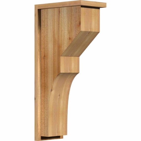 8"W x 14"D x 30"H Monterey Rough Sawn Corbel w/Backplate, Western Red Cedar