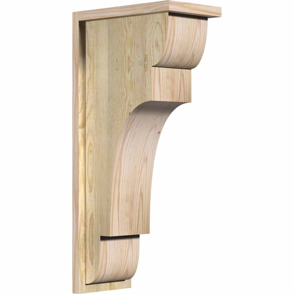 8"W x 14"D x 30"H New Brighton Rough Sawn Corbel w/Backplate, Douglas Fir