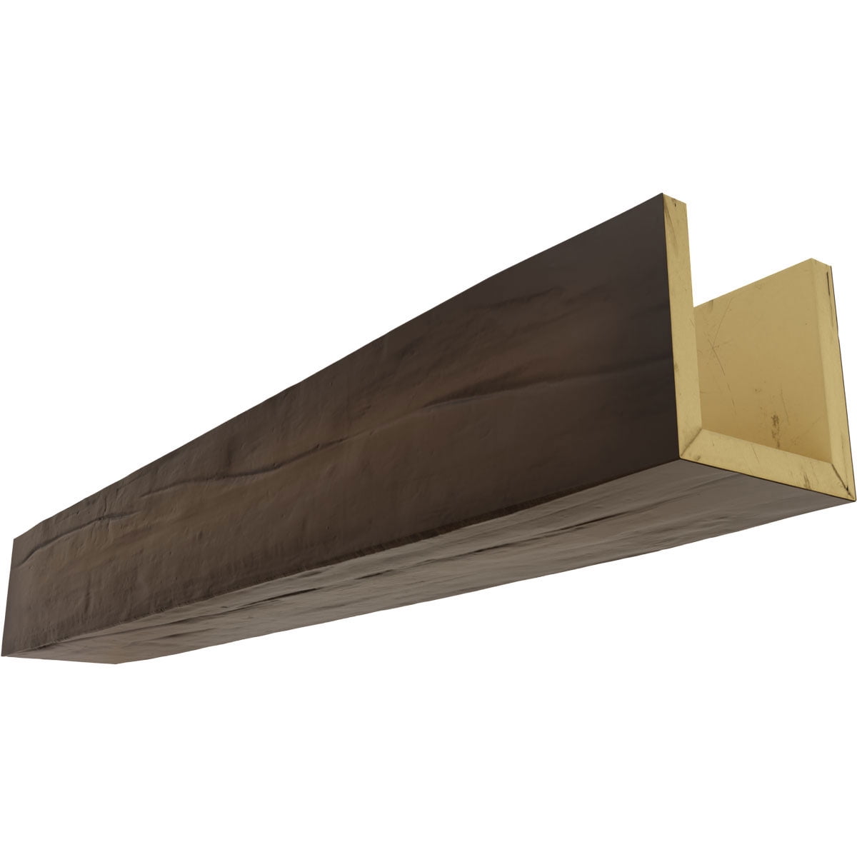 8"W x 4"H x 18'L 3-Sided (U-beam) Riverwood Endurathane Faux Wood Ceiling Beam, Natural Mahogany