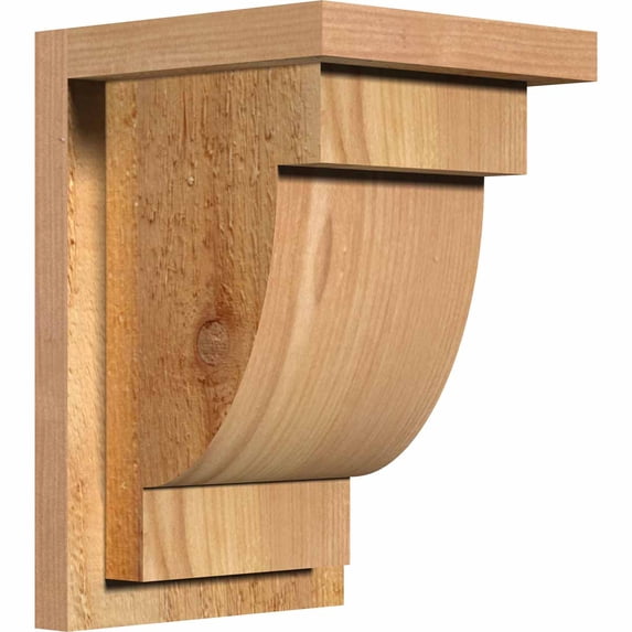 8"W x 8"D x 12"H Alpine Rough Sawn Corbel w/Backplate, Western Red Cedar