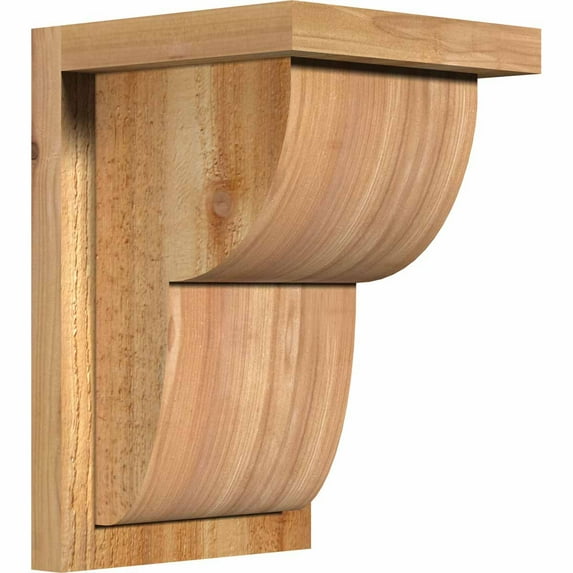 8"W x 8"D x 12"H Crestline Rough Sawn Corbel w/Backplate, Western Red Cedar