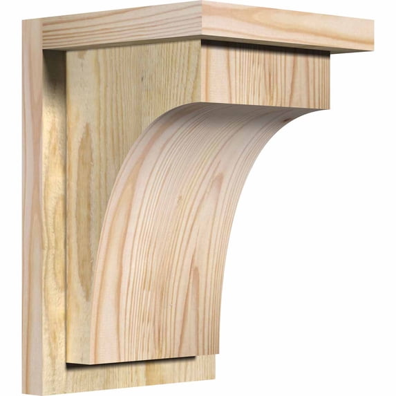 8"W x 8"D x 12"H Huntington Rough Sawn Corbel w/Backplate, Douglas Fir