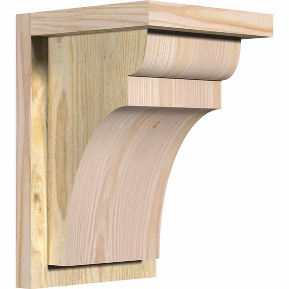 8"W x 8"D x 12"H Yorktown Rough Sawn Corbel w/Backplate, Douglas Fir