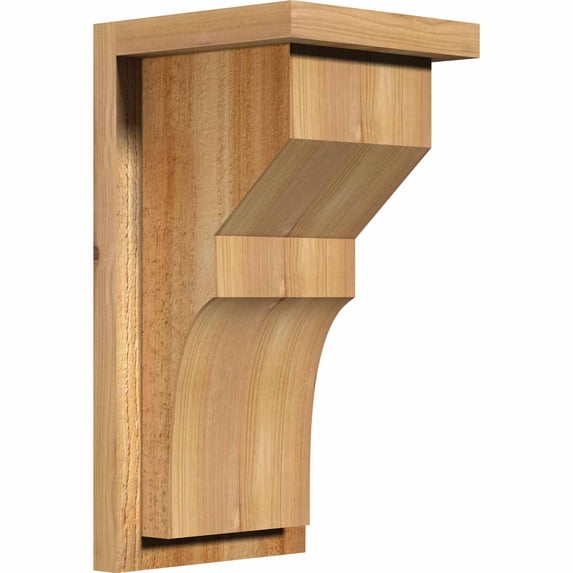 8"W x 8"D x 16"H Monterey Rough Sawn Corbel w/Backplate, Western Red Cedar