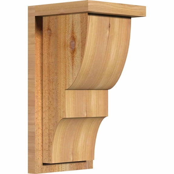 8"W x 8"D x 16"H Ridgewood Rough Sawn Corbel w/Backplate, Western Red Cedar