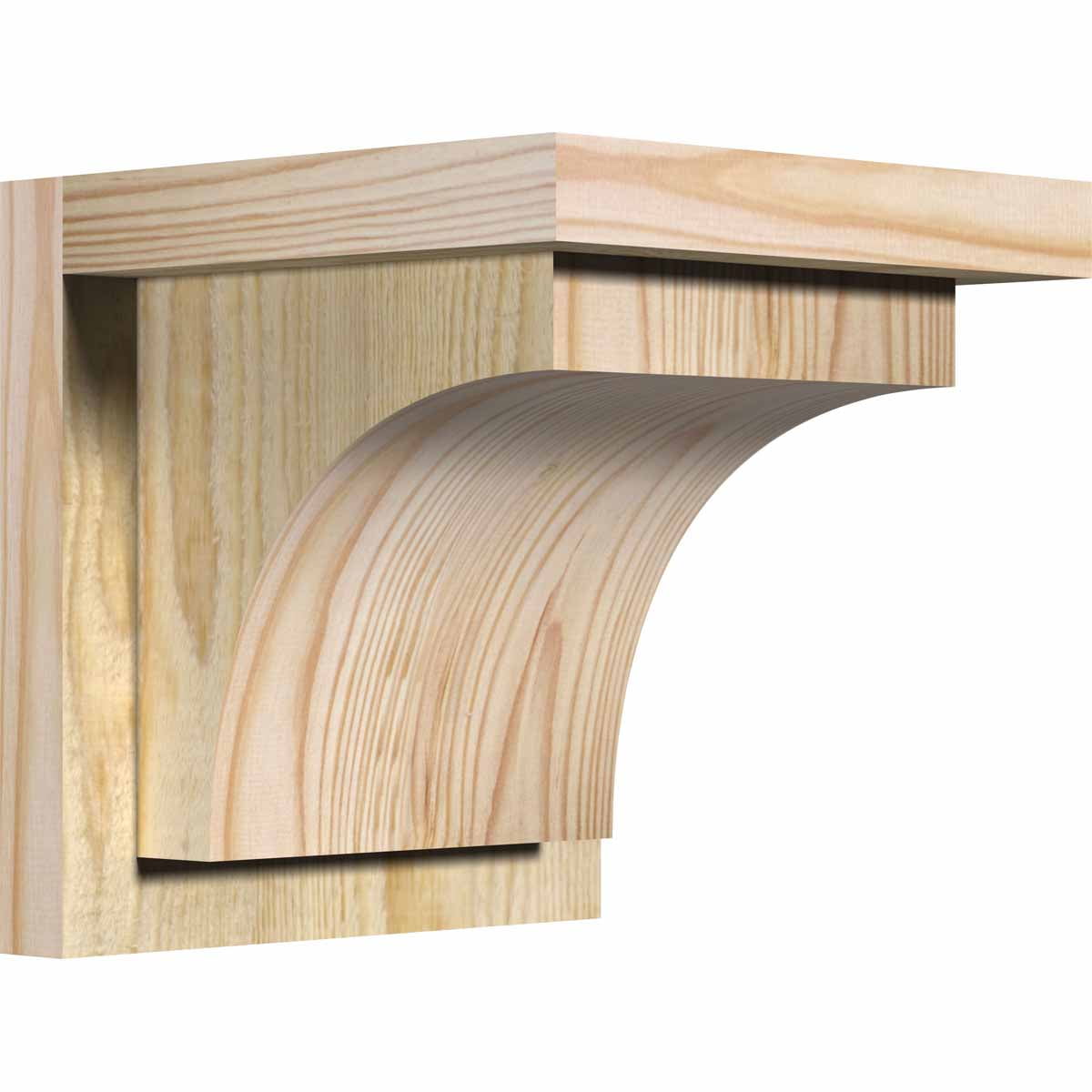 8" Natural Douglas Fir Rough Sawn Corbel with Backplate