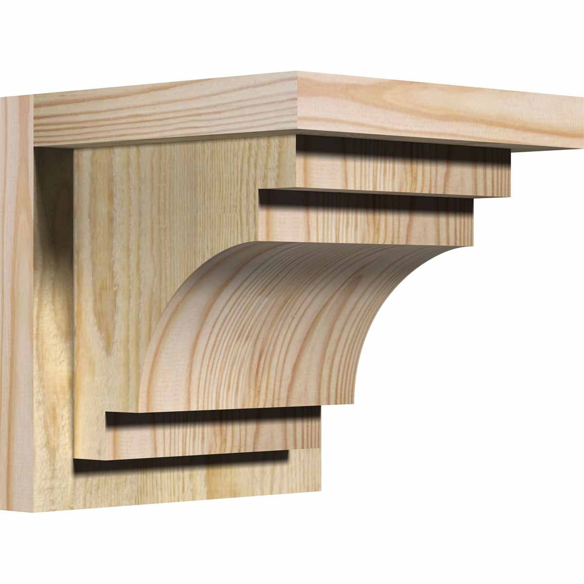 8" Douglas Fir Rough Sawn Mediterranean Corbel with Backplate