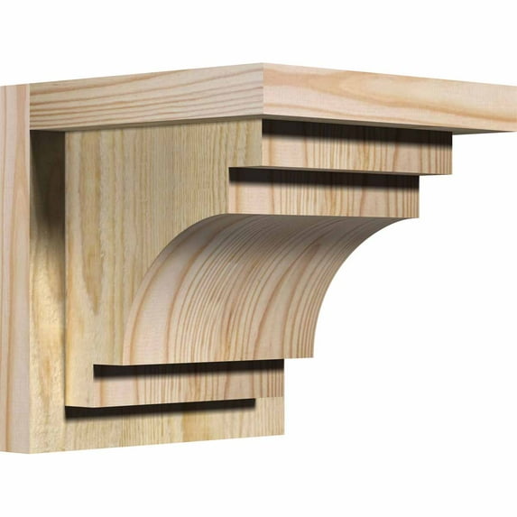 8"W x 8"D x 8"H Mediterranean Rough Sawn Corbel w/Backplate, Douglas Fir