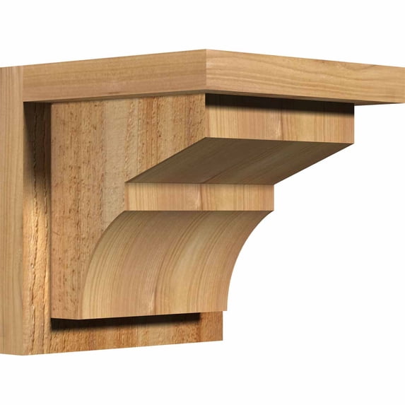 8"W x 8"D x 8"H Monterey Rough Sawn Corbel w/Backplate, Western Red Cedar
